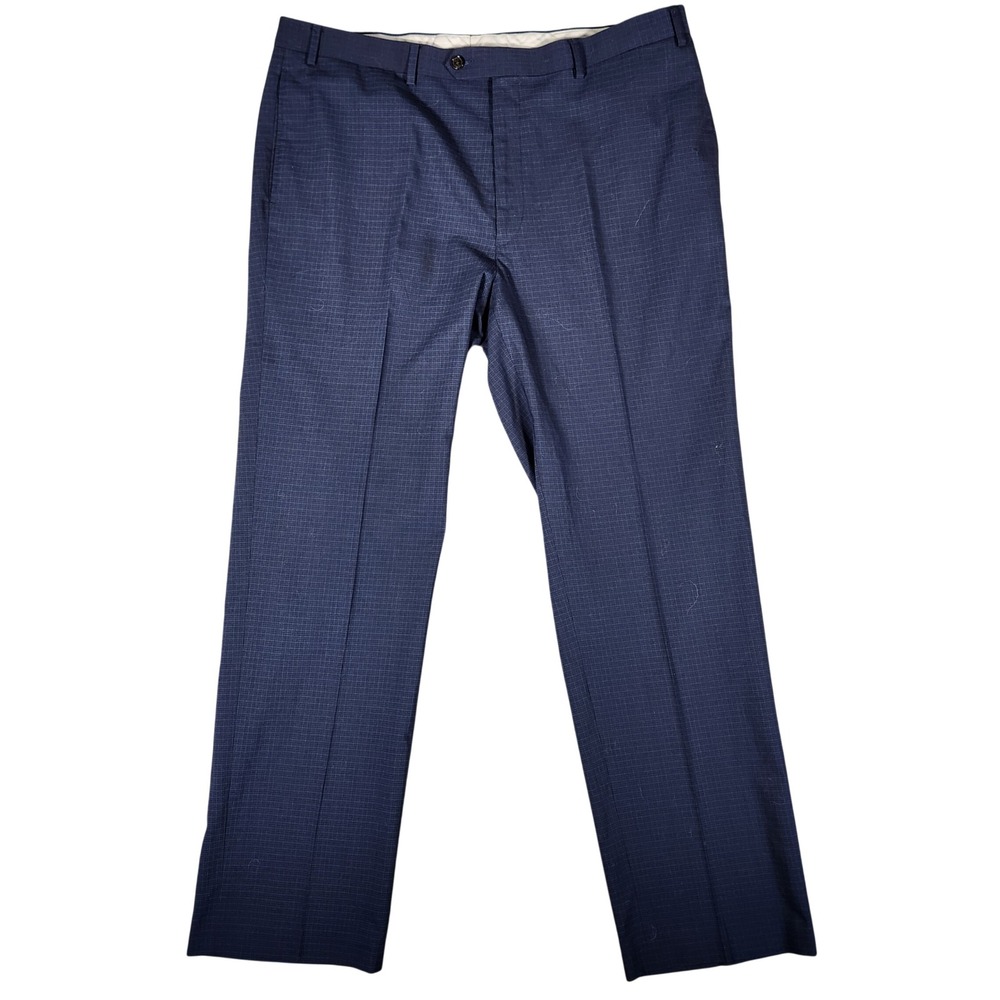 Ralph Lauren Dress Pants Mens 38x32 Blue Excellent Micro Check Stretch Trousers